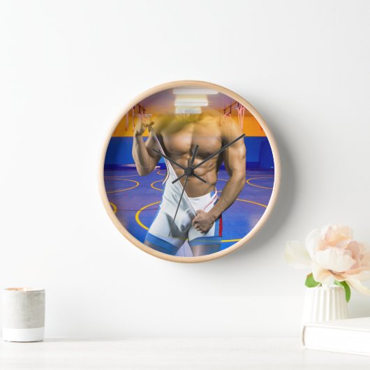 SlipperyJoe's Man 6パックレスリングシングレットジムb 壁時計 (ホーム)