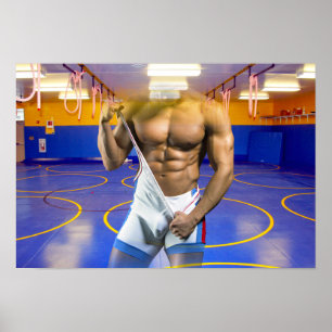 SlipperyJoe's Man six-pack wrestling singlet gym b ポスター