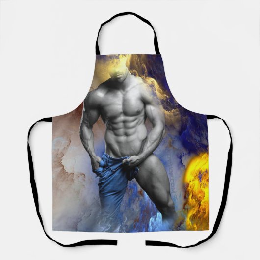 SlipperyJoe's Man steamy shirtless abs sixpack put エプロン (正面)