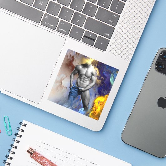 SlipperyJoe's Man steamy shirtless abs sixpack put シール (ノートパソコンとiPhone)