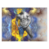 SlipperyJoe's Man steamy shirtless abs sixpack put テーブルクロス (正面(横))