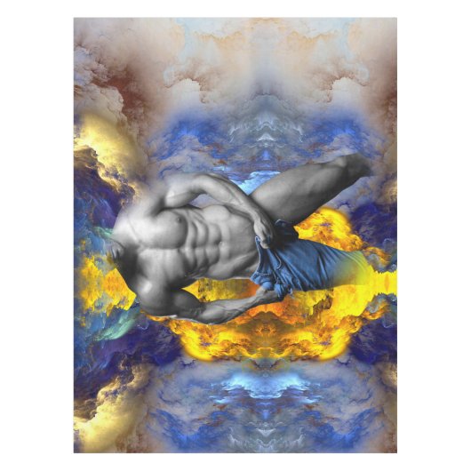 SlipperyJoe's Man steamy shirtless abs sixpack put テーブルクロス (正面)