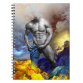 SlipperyJoe's Man steamy shirtless abs sixpack put ノートブック (正面)
