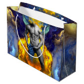 SlipperyJoe's Man steamy shirtless abs sixpack put ラージペーパーバッグ (裏面アングル)