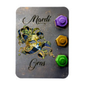 SlipperyJoe's Mardi Grasお祝い装飾Ve マグネット (縦)