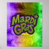 SlipperyJoe's Mardi Grasクラウンパープル金ゴールドグリーンw ポスター (正面)