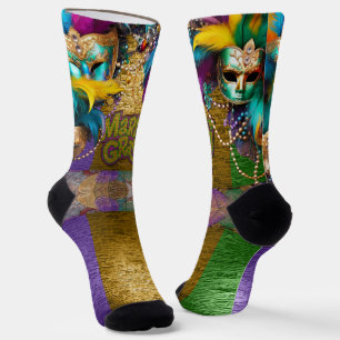 SlipperyJoe's Mardi Grasビーズネックレスダブロンズ ソックス