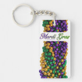 SlipperyJoe's Mardi Grasビーズネックレス紫色のゴル キーホルダー (正面)