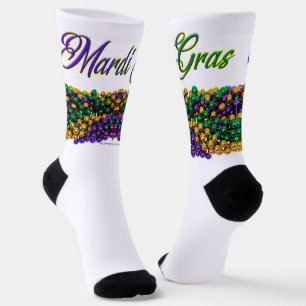 SlipperyJoe's Mardi Grasビーズネックレス紫色のゴル ソックス
