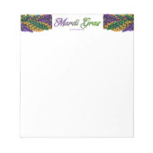 SlipperyJoe's Mardi Grasビーズネックレス紫色のゴル ノートパッド (正面)