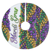 SlipperyJoe's Mardi Grasビーズネックレス紫色のゴル ブラッシュドポリエステルツリースカート (正面)