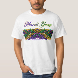 SlipperyJoe's Mardi Grasビーズネックレス紫色のゴル Tシャツ