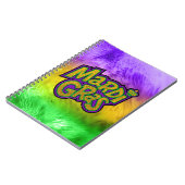 SlipperyJoe's Mardi Grasフェスティバルパープルグリーンイル ノートブック (左側)