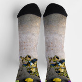 SlipperyJoe's Mardi Grasマスクパープル金ゴールドグリーンbl ソックス (上部)