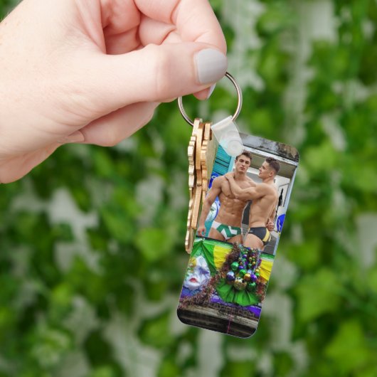 SlipperyJoe's Mardi Grasマスクビーズの装飾 キーホルダー (手)