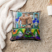 SlipperyJoe's Mardi Grasマスクビーズの装飾 クッション (ブランケット)