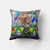 SlipperyJoe's Mardi Grasマスクビーズの装飾 クッション (裏面)