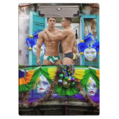 SlipperyJoe's Mardi Grasマスクビーズの装飾 クリップボード (正面)