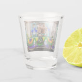 SlipperyJoe's Mardi Grasマスクビーズの装飾 ショットグラス (裏面)