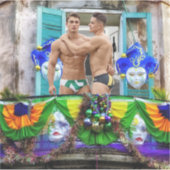 SlipperyJoe's Mardi Grasマスクビーズの装飾 シール (正面)