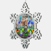 SlipperyJoe's Mardi Grasマスクビーズの装飾 スノーフレークピューターオーナメント (右)