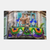 SlipperyJoe's Mardi Grasマスクビーズの装飾 ドアマット (正面)