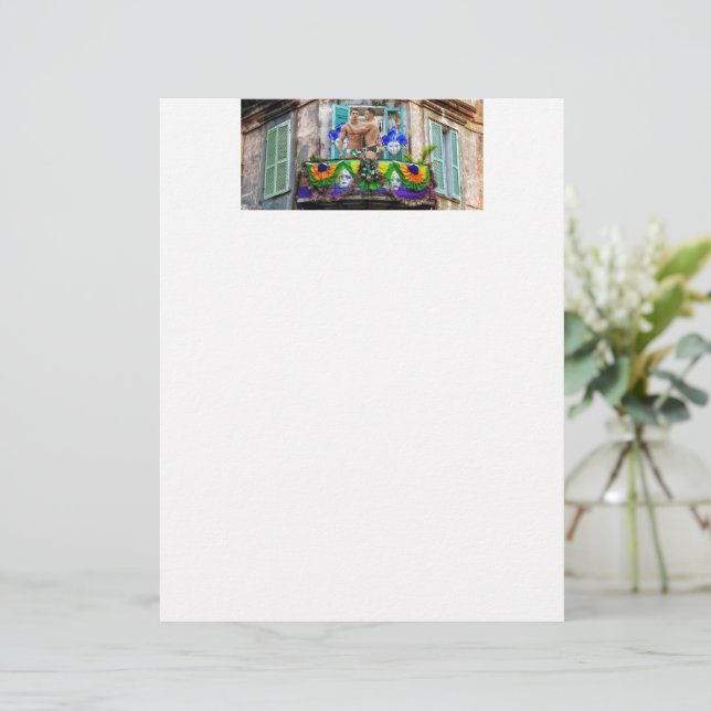 SlipperyJoe's Mardi Grasマスクビーズの装飾 レターヘッド (スタンド正面)