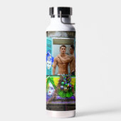 SlipperyJoe's Mardi Grasメンパープル金ゴールドグリーンバル ウォーターボトル (左面)