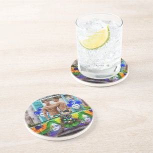 SlipperyJoe's Mardi Grasメンパープル金ゴールドグリーンバル コースター