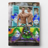 SlipperyJoe's Mardi Grasメンパープル金ゴールドグリーンバル フォトプラーク (正面)