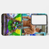SlipperyJoe's Mardi Grasメンパープル金ゴールドグリーンバル Samsung Galaxyケース (左側面)