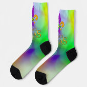 SlipperyJoe's Mardi Gras紫の金ゴールドグリーンフルーア-d ソックス (左)