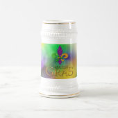 SlipperyJoe's Mardi Gras紫の金ゴールドグリーンフルーア-d ビールジョッキ (中央)