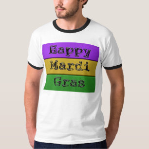 SlipperyJoe's Mardi Gras紫色の金ゴールドグリーンメタル Tシャツ