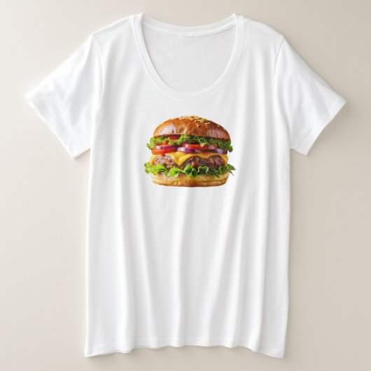 SlipperyJoe's mouthwatering cheeseburger crispy ba プラスサイズTシャツ (デザイン正面)