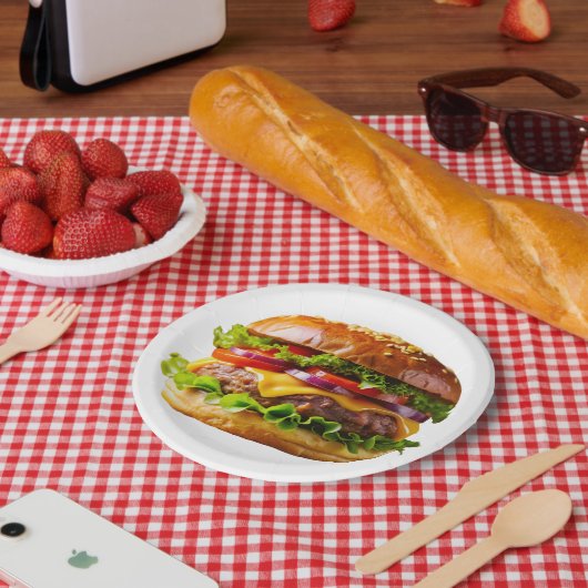 SlipperyJoe's mouthwatering cheeseburger crispy ba ペーパープレート (ピクニック)