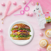 SlipperyJoe's mouthwatering cheeseburger crispy ba ペーパープレート (パーティー)