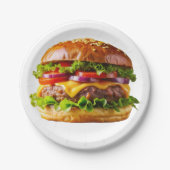 SlipperyJoe's mouthwatering cheeseburger crispy ba ペーパープレート (正面)