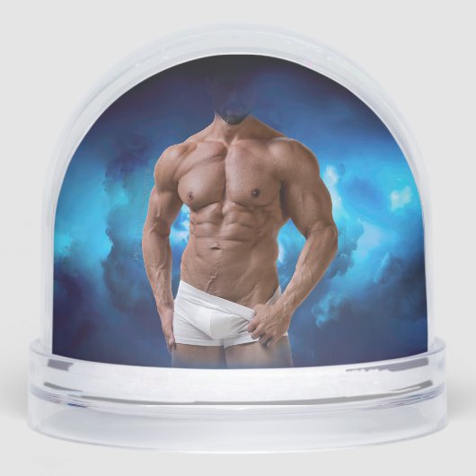 SlipperyJoe's muscular bearded man white underwear (正面)