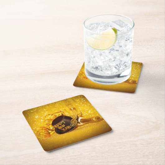 SlipperyJoe's New Year's Eve celebration festive g スクエアペーパーコースター (インサイチュ)