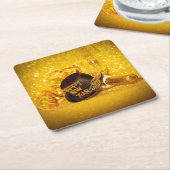 SlipperyJoe's New Year's Eve celebration festive g スクエアペーパーコースター (アングル)