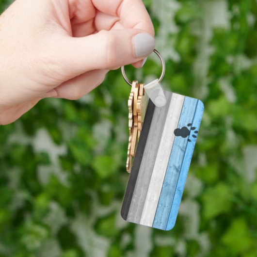 SlipperyJoe's otter paw wood crate texture bear co キーホルダー (手)