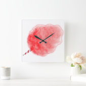 SlipperyJoe's pink Cotton Candyカーニバル砂糖入り スクエア壁時計 (ホーム)