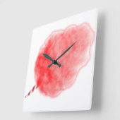 SlipperyJoe's pink Cotton Candyカーニバル砂糖入り スクエア壁時計 (傾斜)