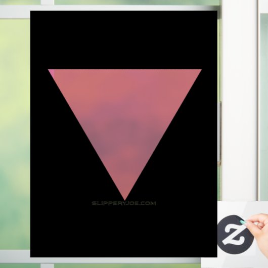 SlipperyJoe's Pink Triangle FlagゲイギフトLGBTQIA ウィンドウサイン (ホーム)
