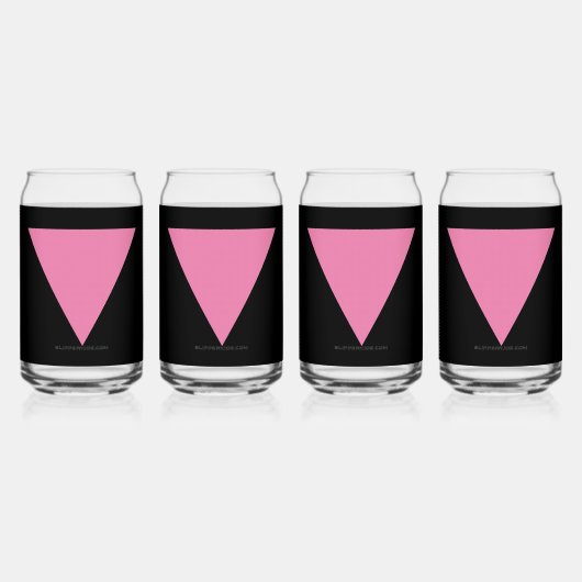SlipperyJoe's Pink Triangle FlagゲイギフトLGBTQIA ガラス缶 (正面)