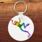SlipperyJoe's Pride カエル はいずる 虹 キーホルダー (正面)