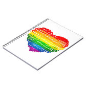 SlipperyJoe's Pride ハートのらくがき ハート型 ノートブック (左側)