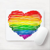 SlipperyJoe's Pride ハートのらくがき ハート型 マウスパッド (マウス)