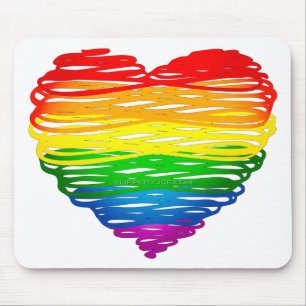 SlipperyJoe's Pride ハートのらくがき ハート型 マウスパッド